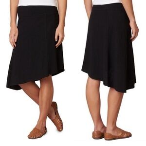 Prana | Asymmetrical Black Jacinta Organic Cotton Skirt